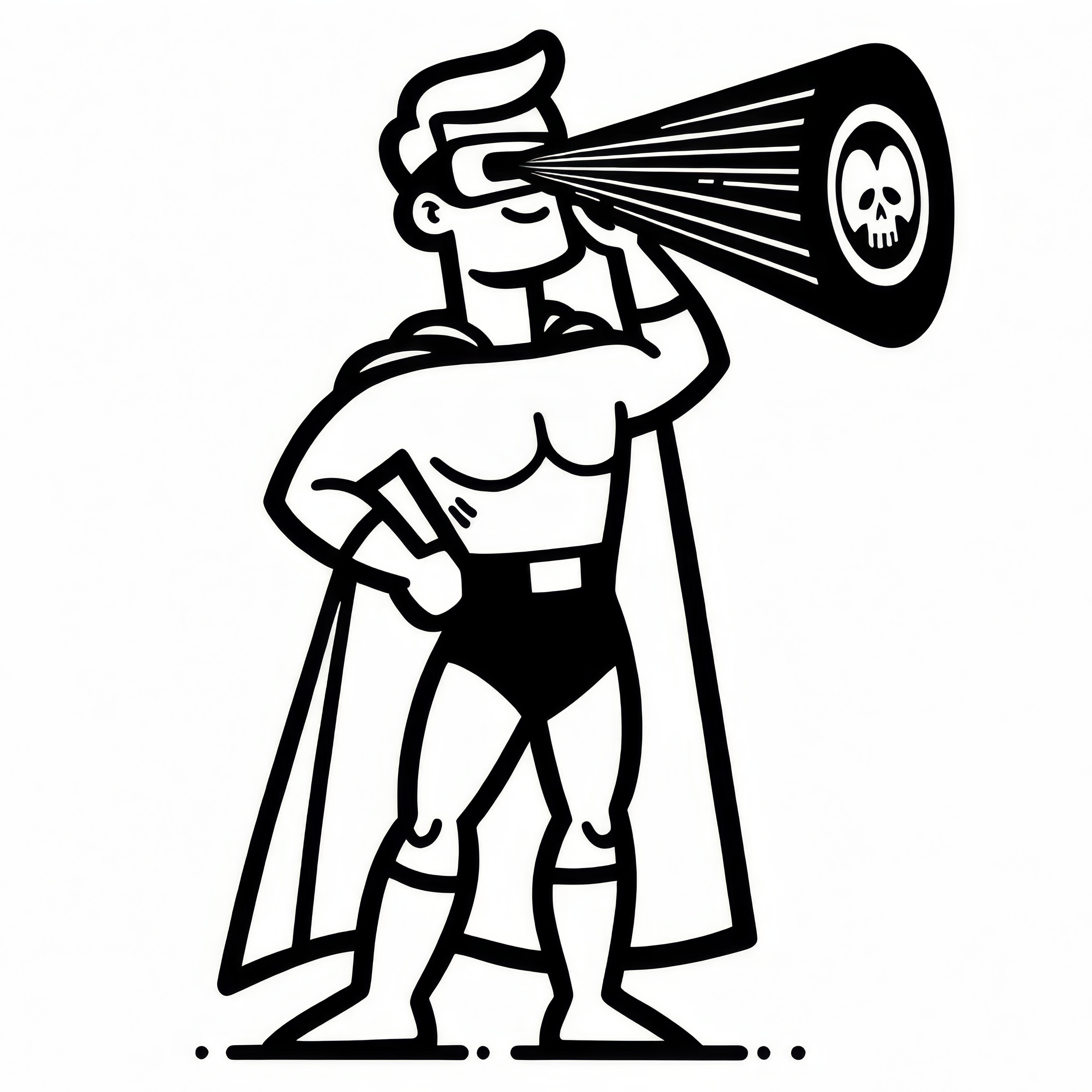 Superheld sucht nach Gefahren und Verbrechern: Malvorlage zum Download (Gratis)