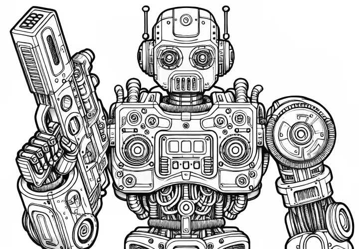 Robotmålarbild: detaljrik och gratis