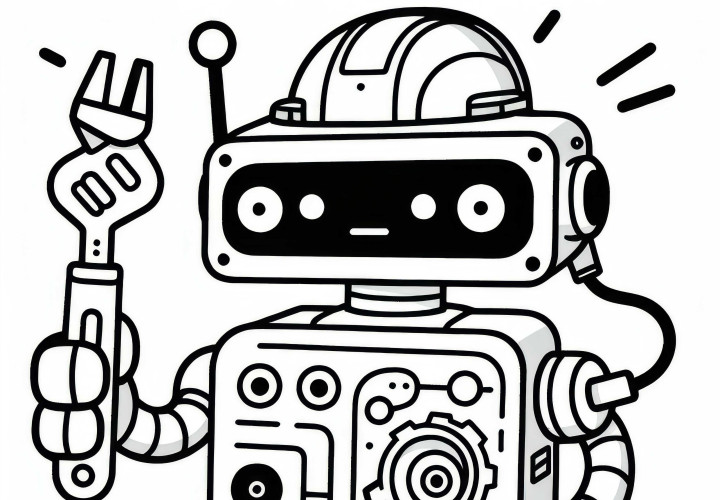 Robot reparerar sig själv med multiverktyg: målarbild att ladda ner (gratis) Robot reparerar sig själv med multiverktyg: Målarbild att ladda ner (gratis)