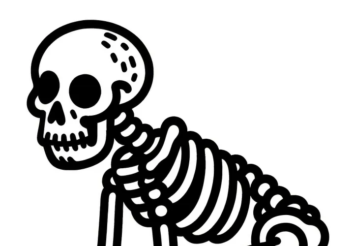 Skelet kleurplaat: eenvoudige afbeelding om te downloaden (gratis)
