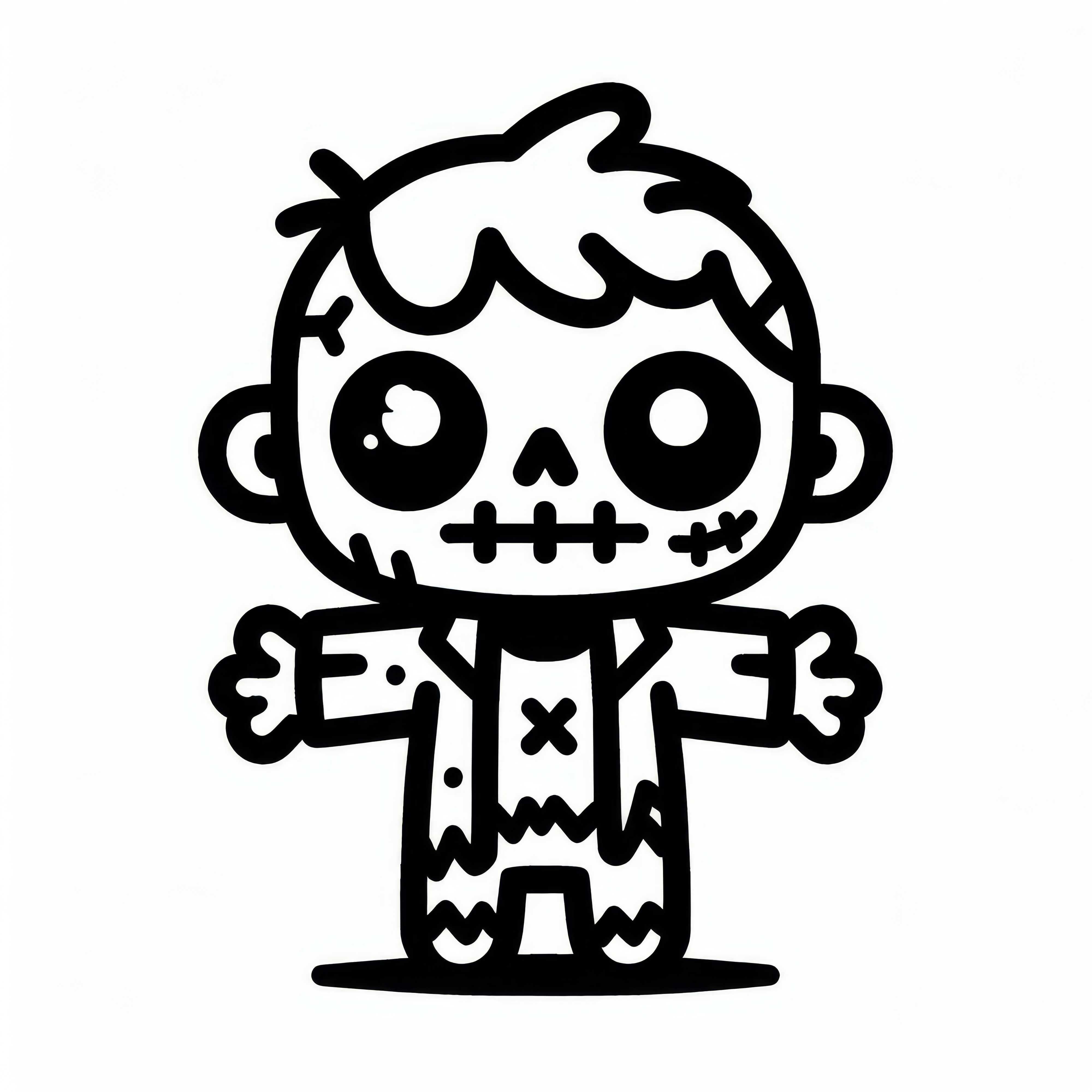 Modèle de coloriage de zombie à télécharger (gratuit)