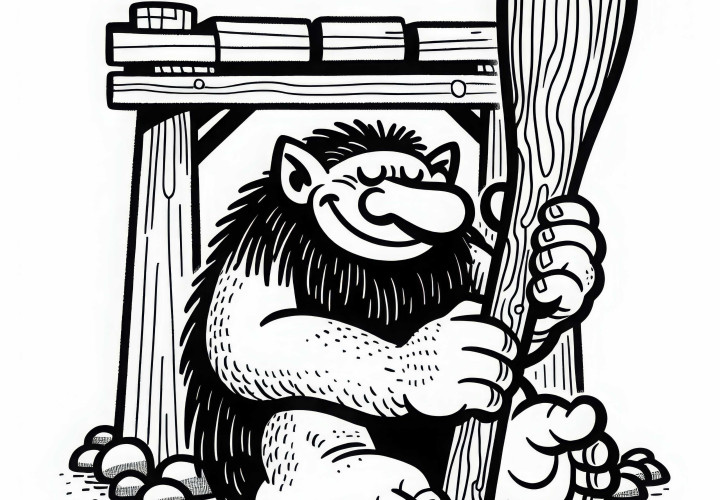 Troll, büyük bir tahta sopayı tutuyor: İndirilebilir boyama sayfası (Ücretsiz) Troll, büyük bir tahta sopa tutuyor: İndirilebilir Boyama Sayfası (Ücretsiz)