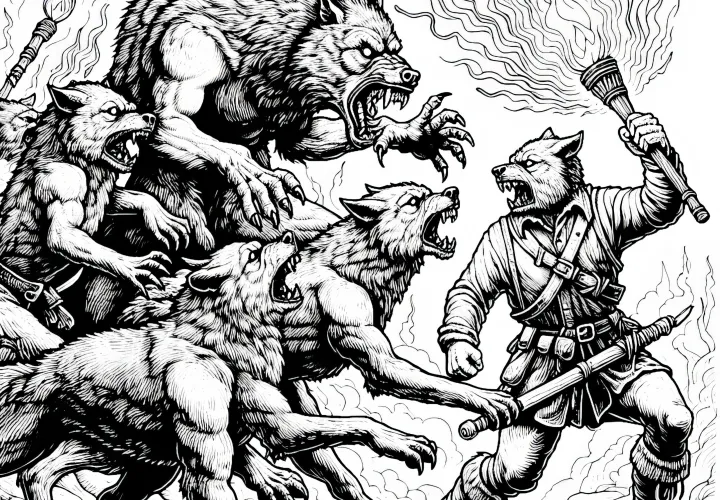 Vlkodlaci v boji: Detailná vymaľovánka (zadarmo)