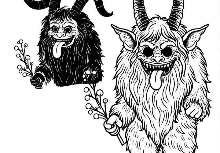 Image à colorier de Krampus simple gratuit