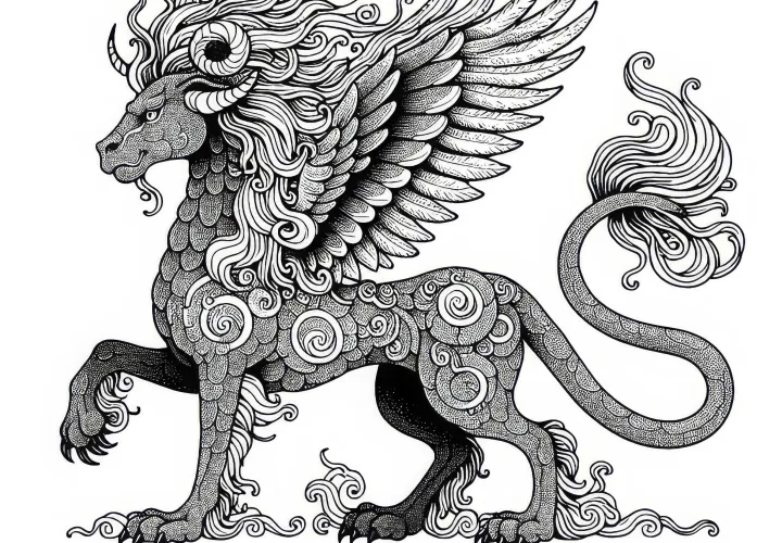 Chimère Coloriage Facile Gratuit