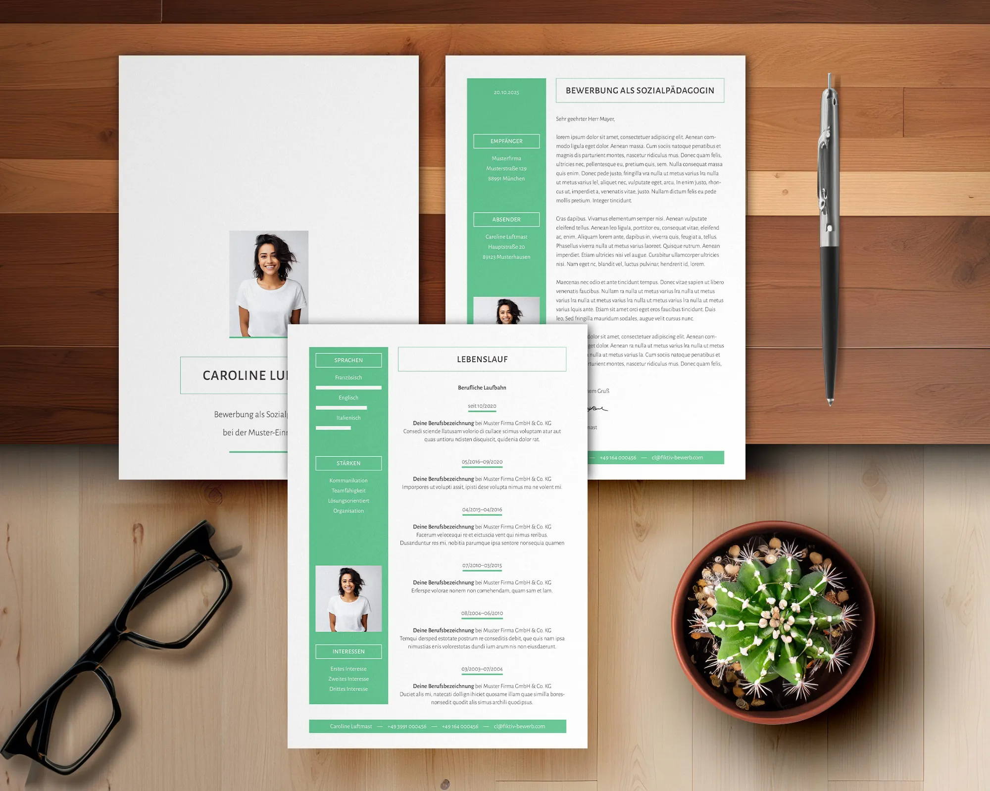 Candidatura como designer de interiores: modelo para carta de apresentação e currículo.