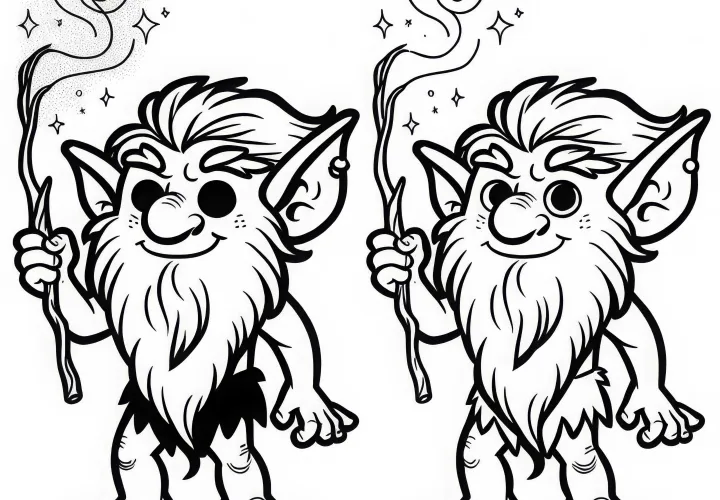 Image à colorier gratuit d'un gobelin - Téléchargez et coloriez facilement