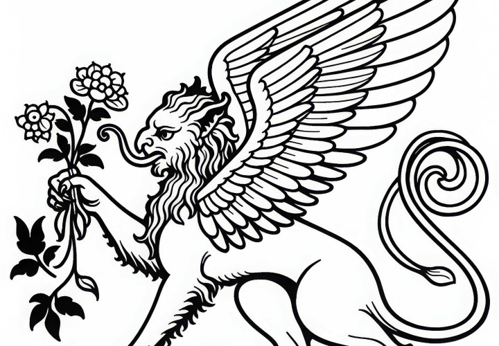 Image à colorier de harpie Simple Gratuit