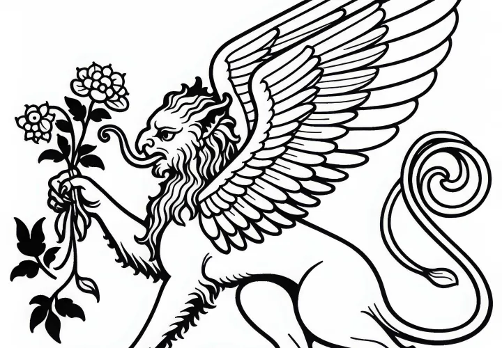 Image à colorier de harpie Simple Gratuit