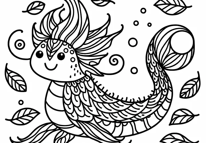 Leviathan modèle à colorier facile gratuit