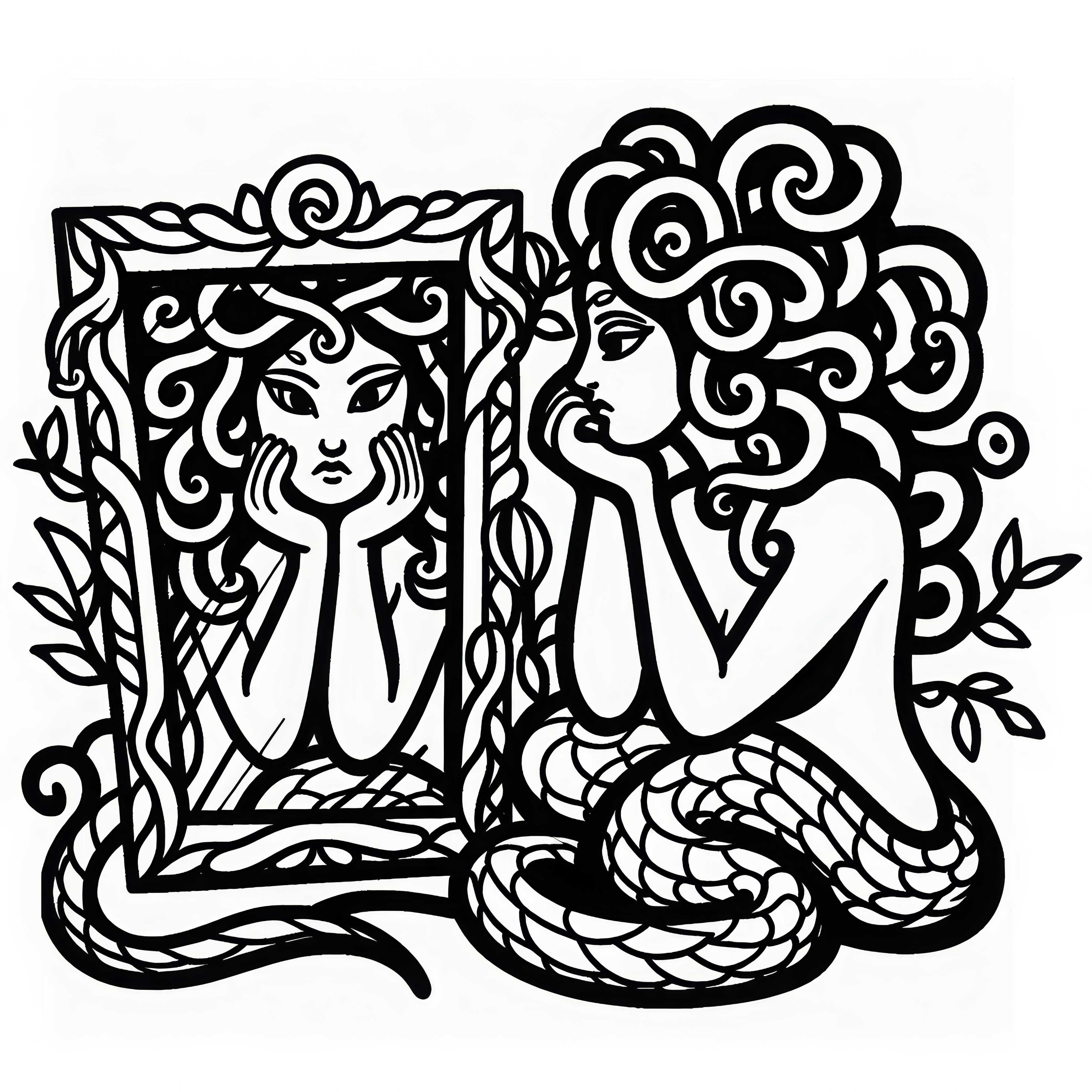 Medusa melihat dirinya sendiri di cermin yang pecah - Keseruan melukis saat bepergian Medusa melihat dirinya sendiri di cermin yang pecah – Keseruan melukis saat bepergian