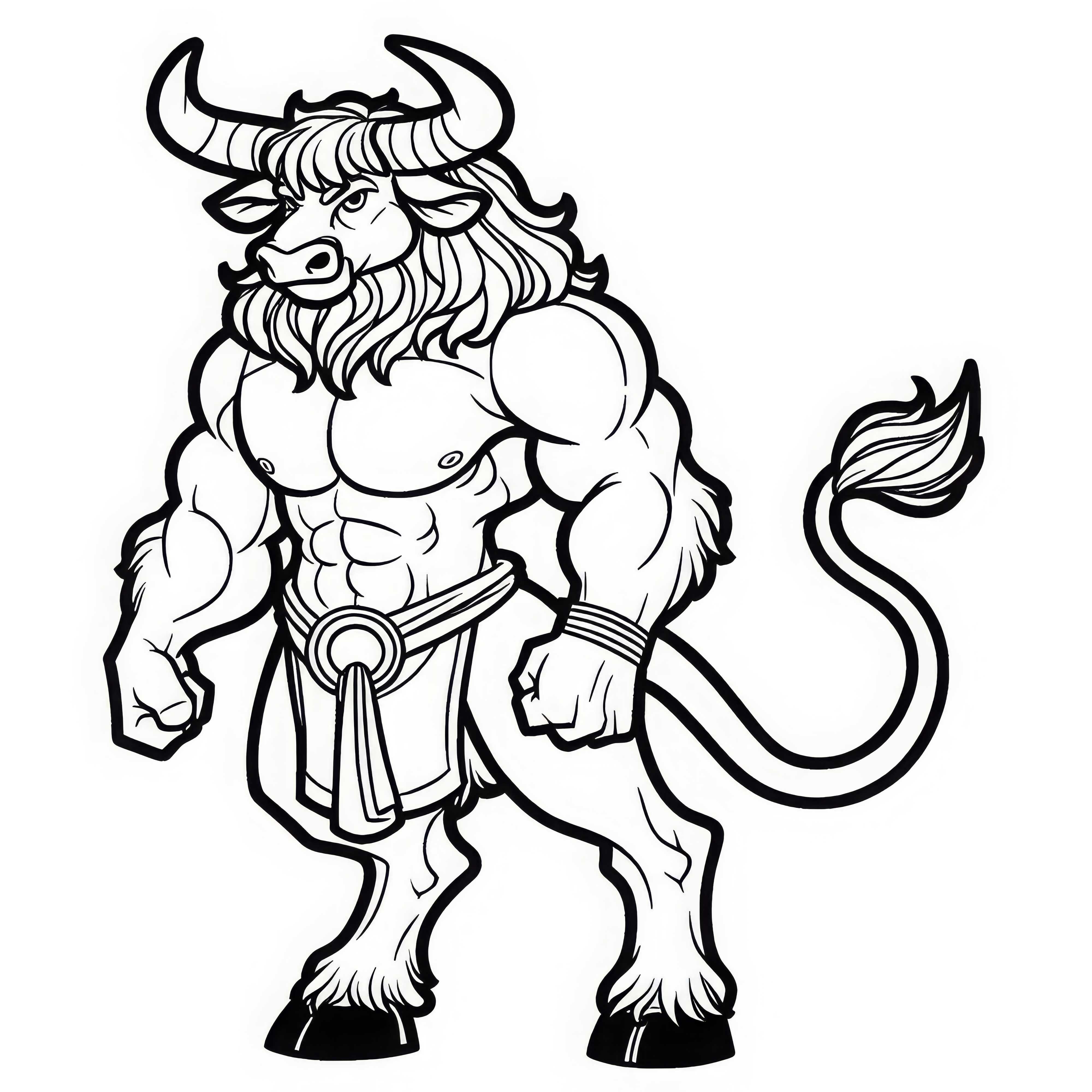 Minotaure à colorier gratuit - Dessin à colorier gratuit pour les créatifs