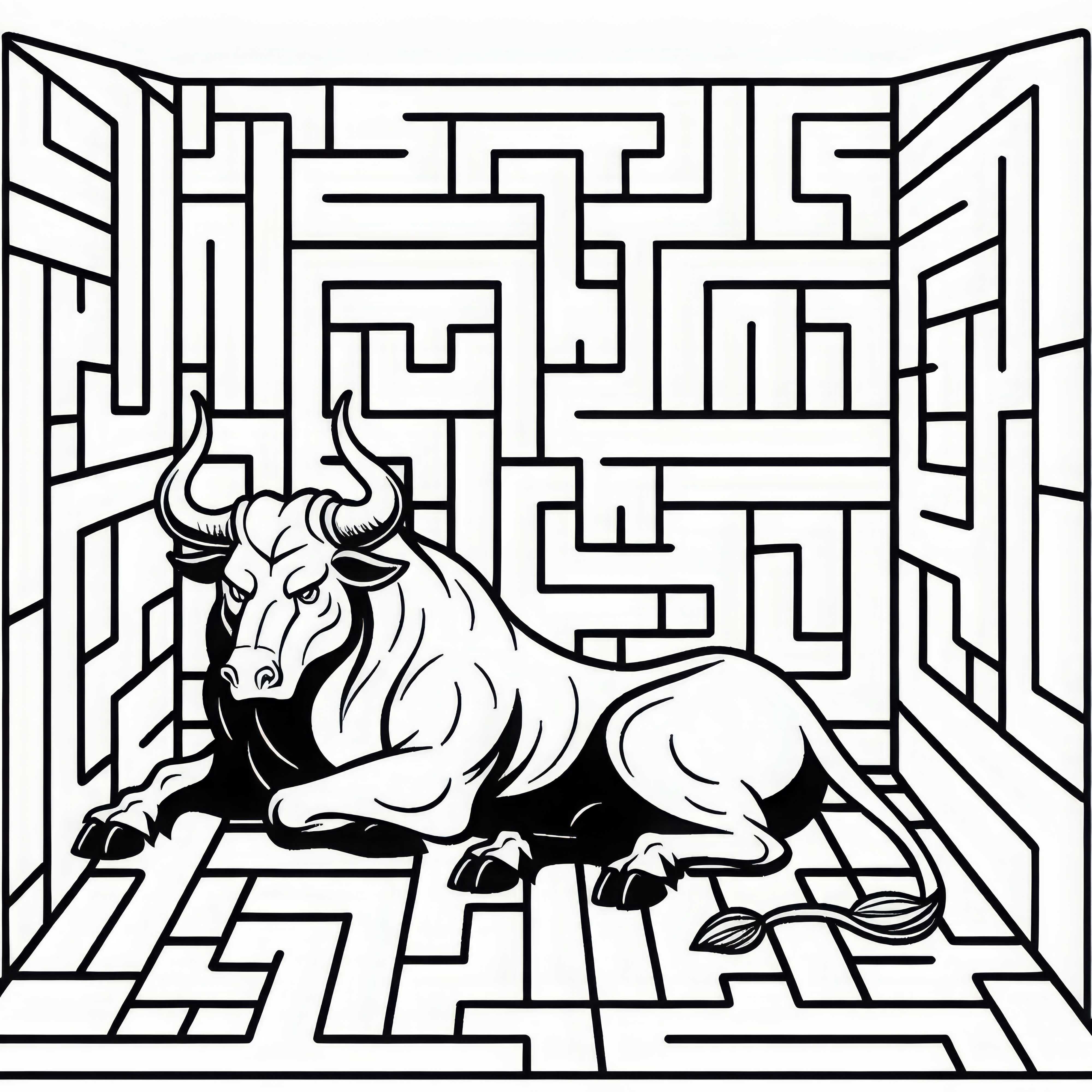 Minotaure se repose – Coloriage gratuit