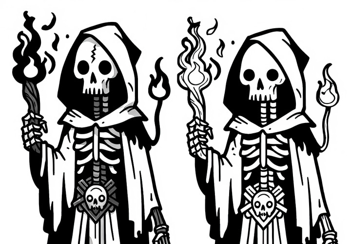 Modèle de coloriage de nécromancien gratuit à colorier