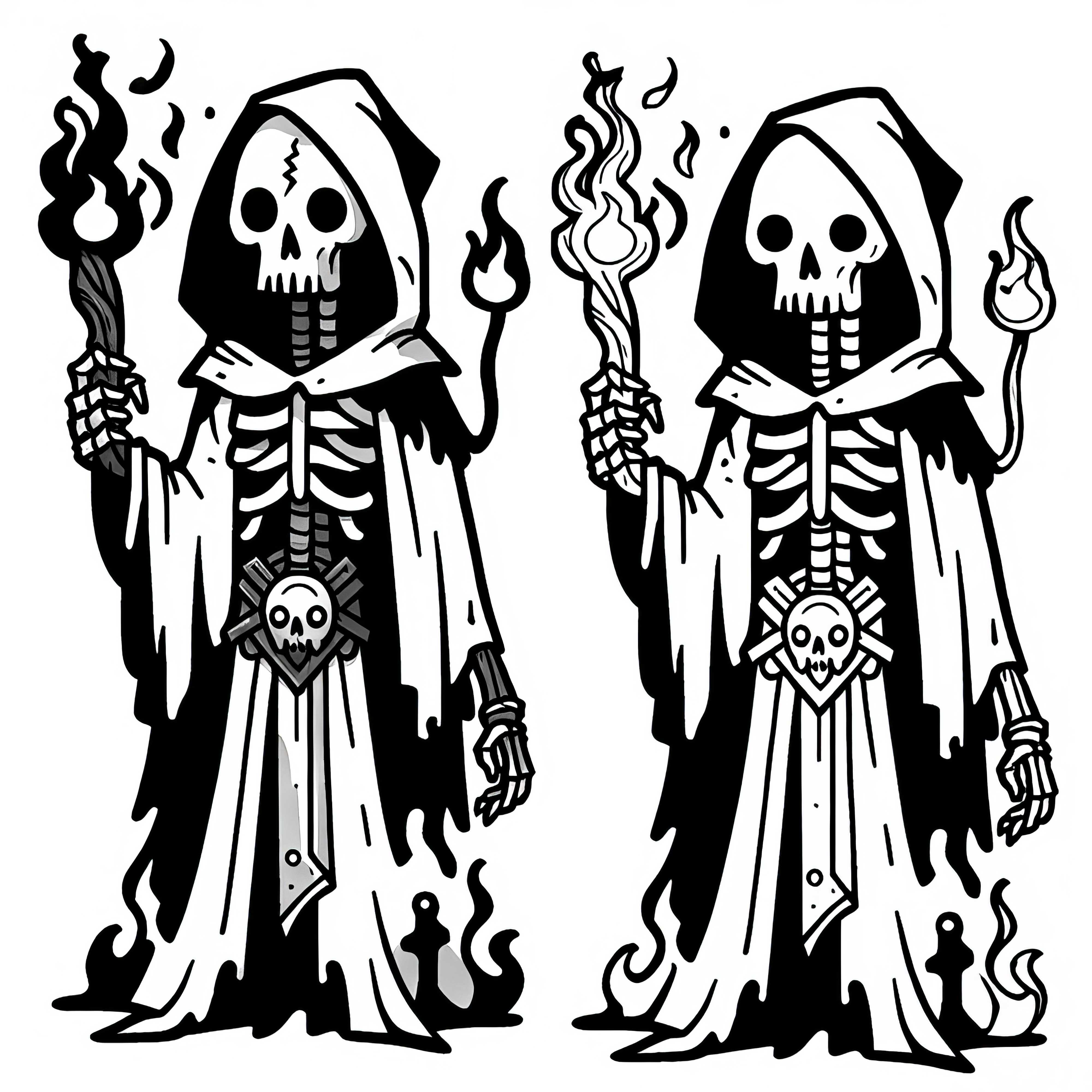 Modèle de coloriage de nécromancien gratuit à colorier