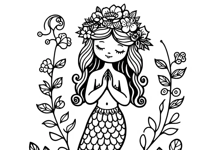 Nymphe dessin à colorier simple gratuit
