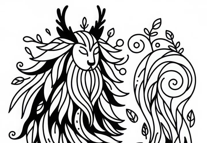 Forest Spirit Coloring Page - Simple and Free Forest Spirit Coloring Page - Simple and Free