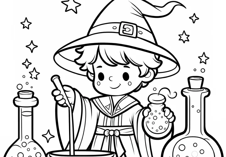 Potion Mixer Coloring Page Simple Free Potion Mixer Coloring Page Simple Free