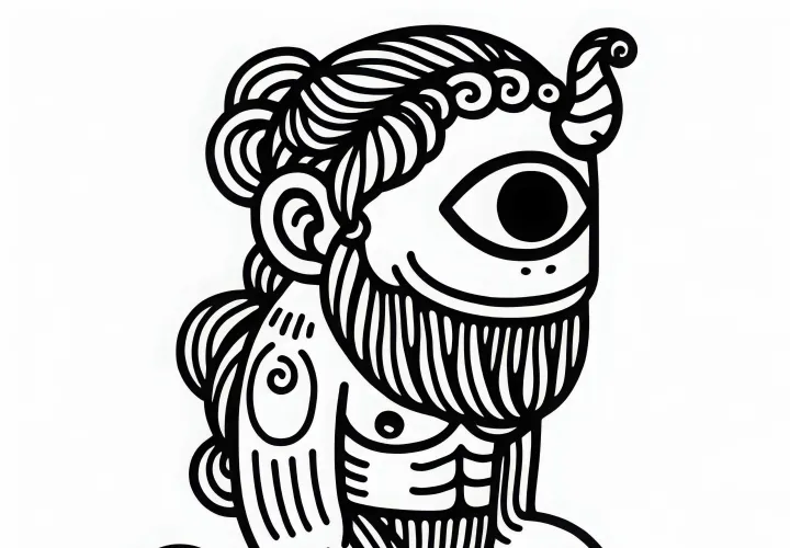 Cyclops Coloring Page Simple Free Cyclops Coloring Page Simple Free