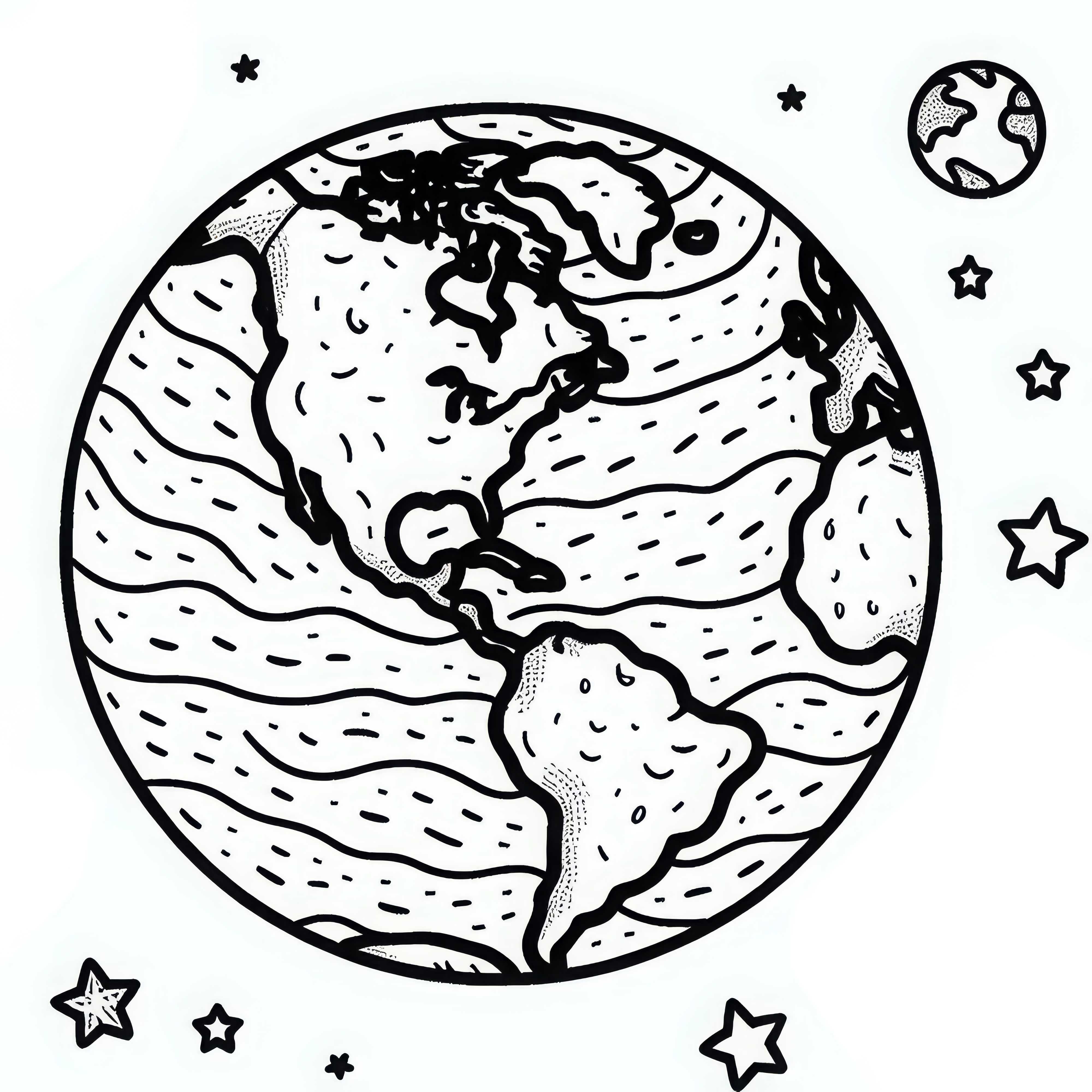 Plantilla de dibujo de la Tierra fácil y gratuita