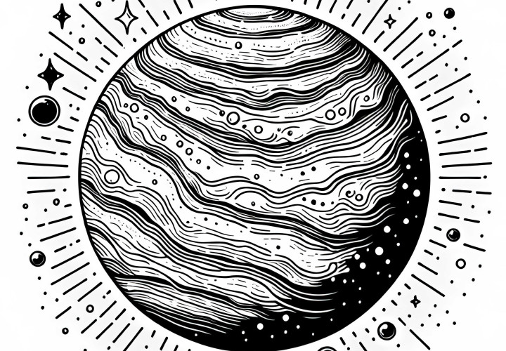 Plantilla para colorear de Mercurio simple y gratuita Plantilla de coloring de Merkur fácil y gratis