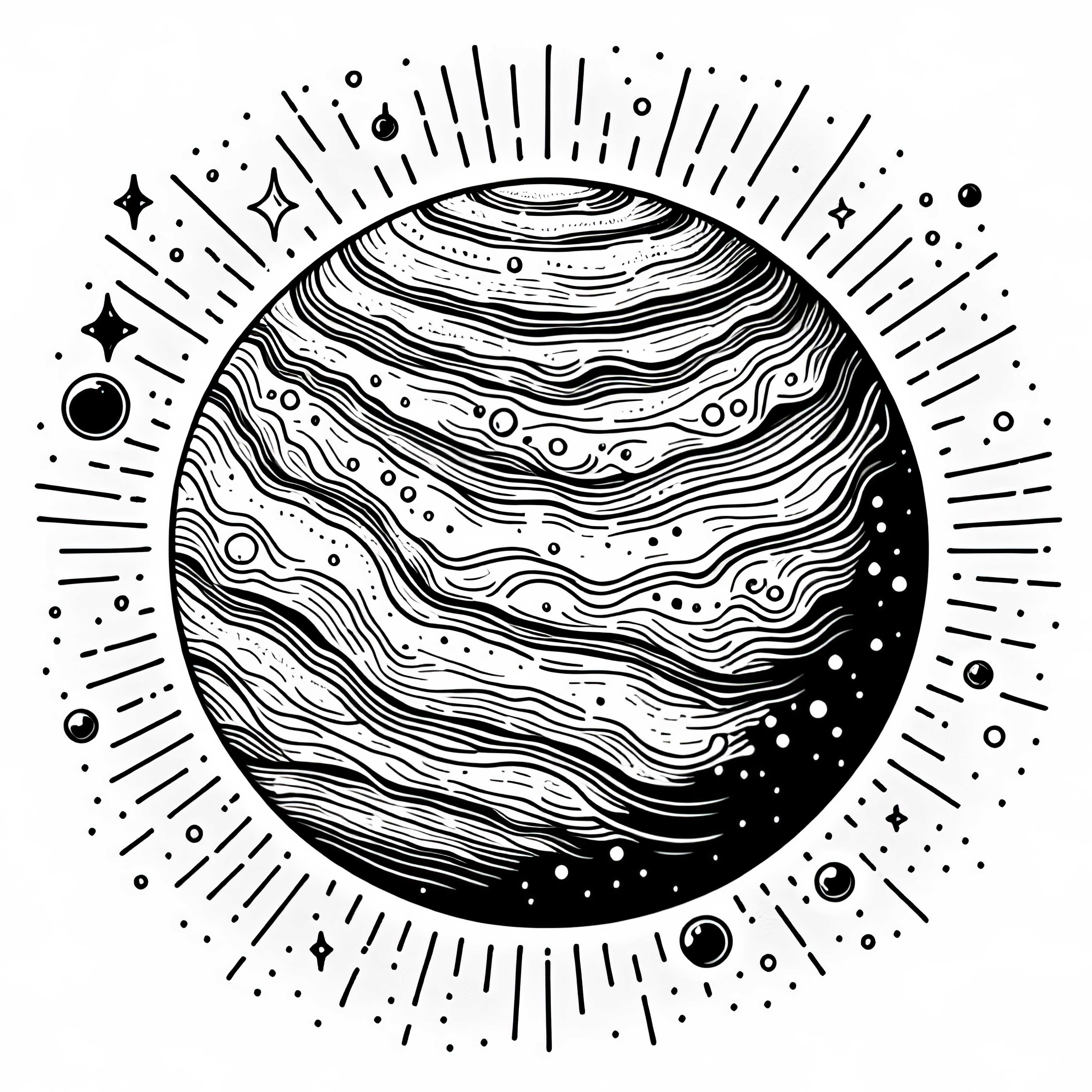 Plantilla de colorear de Merkur simple y gratuita