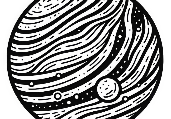 Dibujo para colorear de Venus gratis y sencillo Venus dibujo para colorear simple gratis