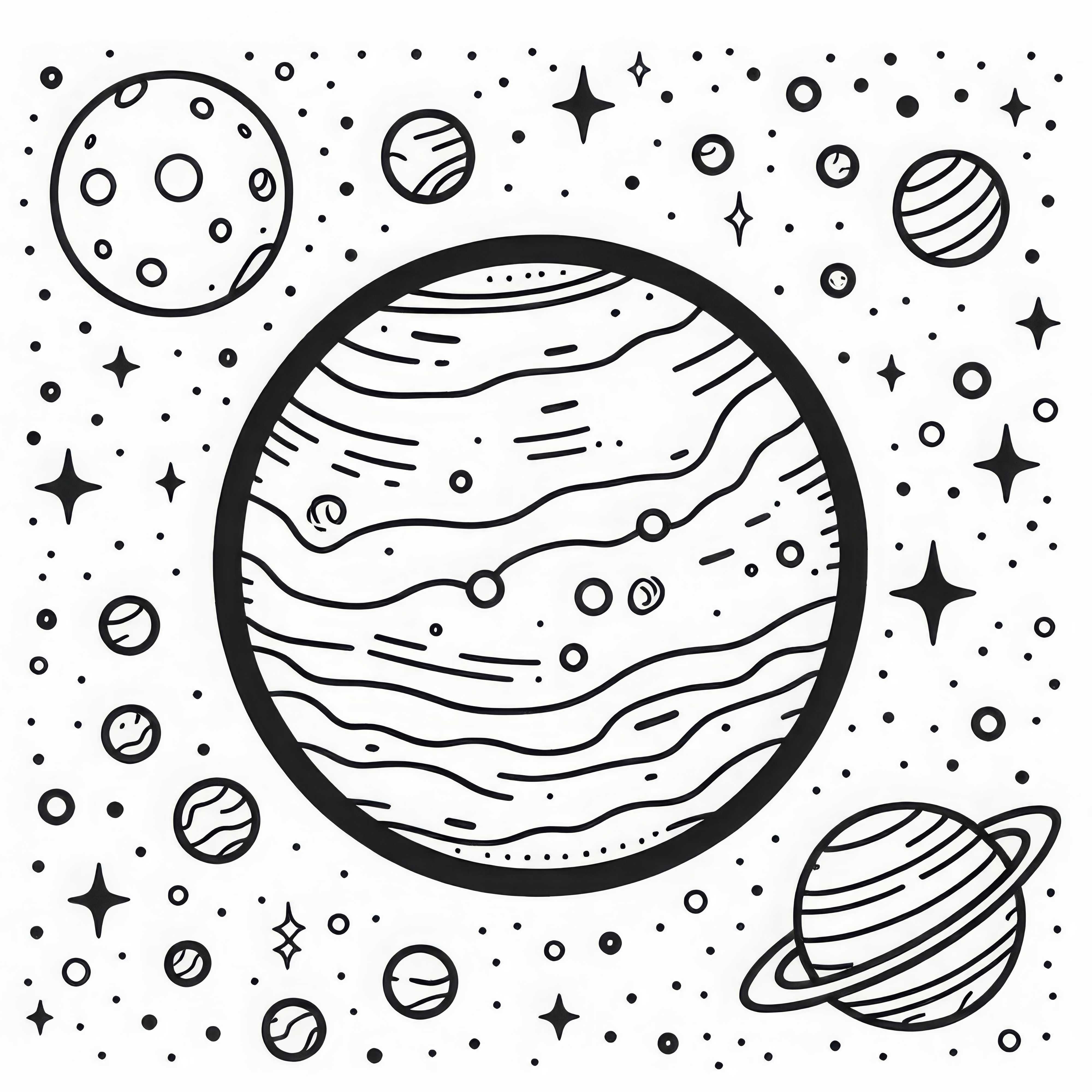 Plantilla de colorear de Marte simple gratis