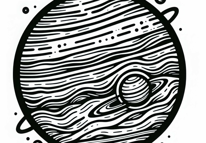 Descarga gratis la plantilla para colorear de Júpiter