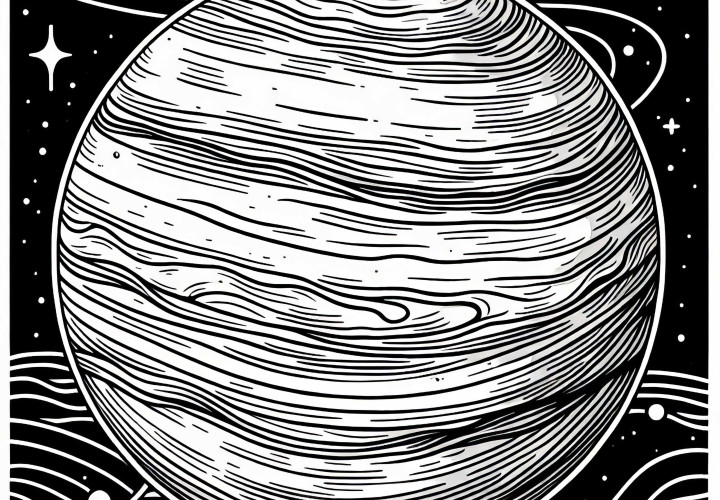 Dibujo para colorear gratuito de Urano para niños Dibujo para colorear gratis de Urano para niños