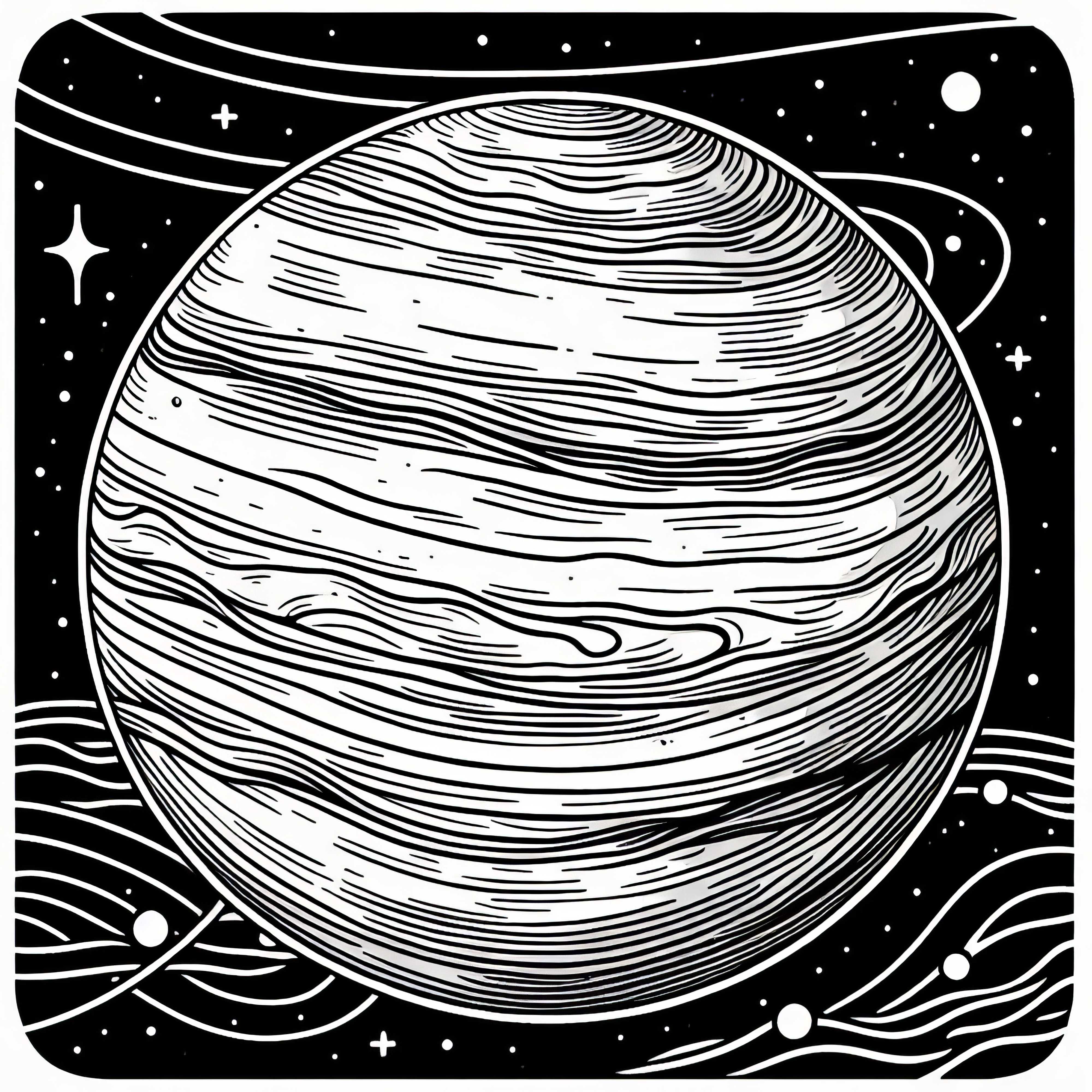 Dibujo para colorear gratuito de Urano para niños