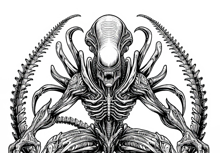 Gambar Mewarnai Alien Berbahaya Gratis