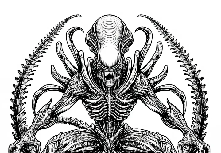 Free Coloring Page of a Dangerous Alien