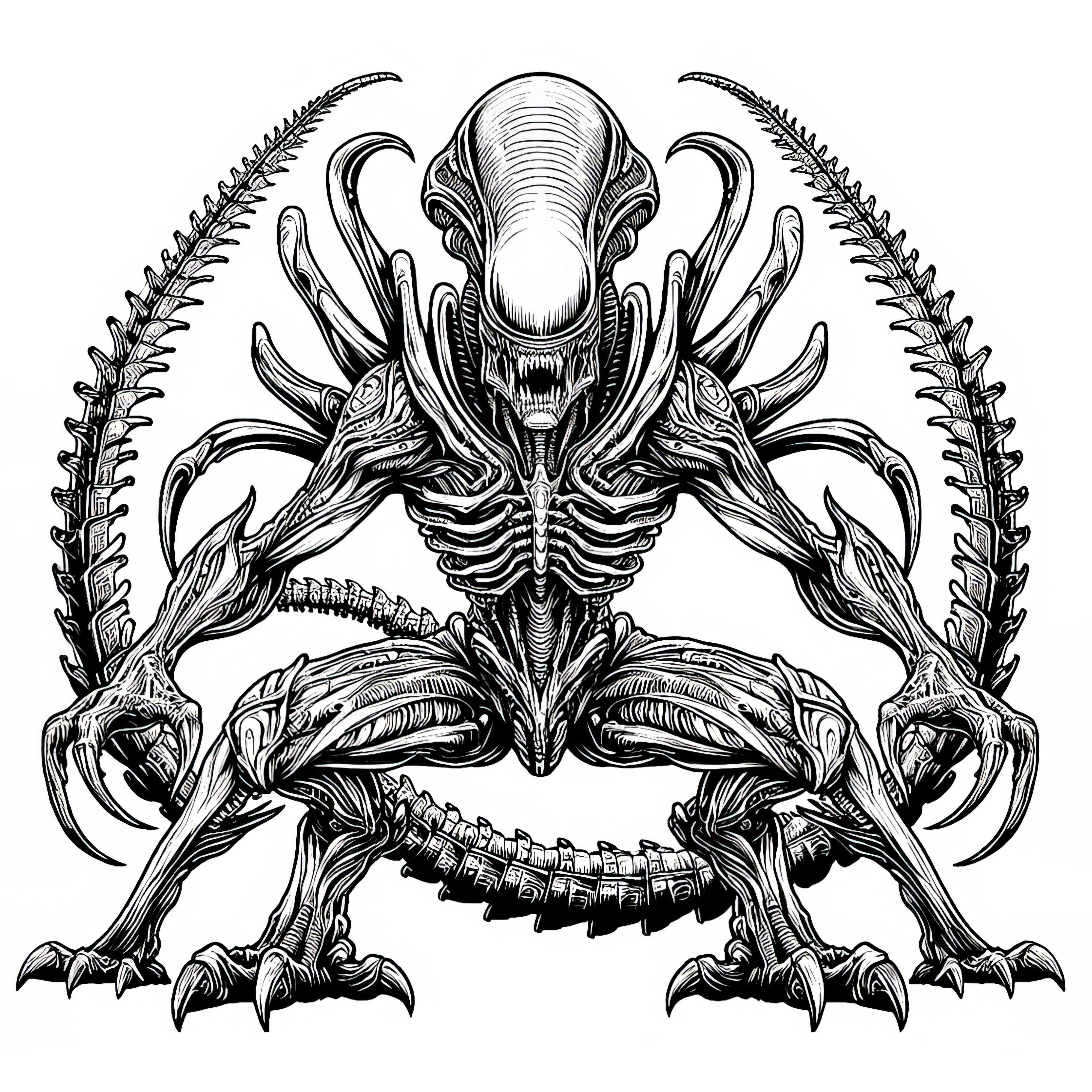 Gambar Mewarnai Alien Berbahaya Gratis Gambar pewarnaan alien berbahaya gratis
