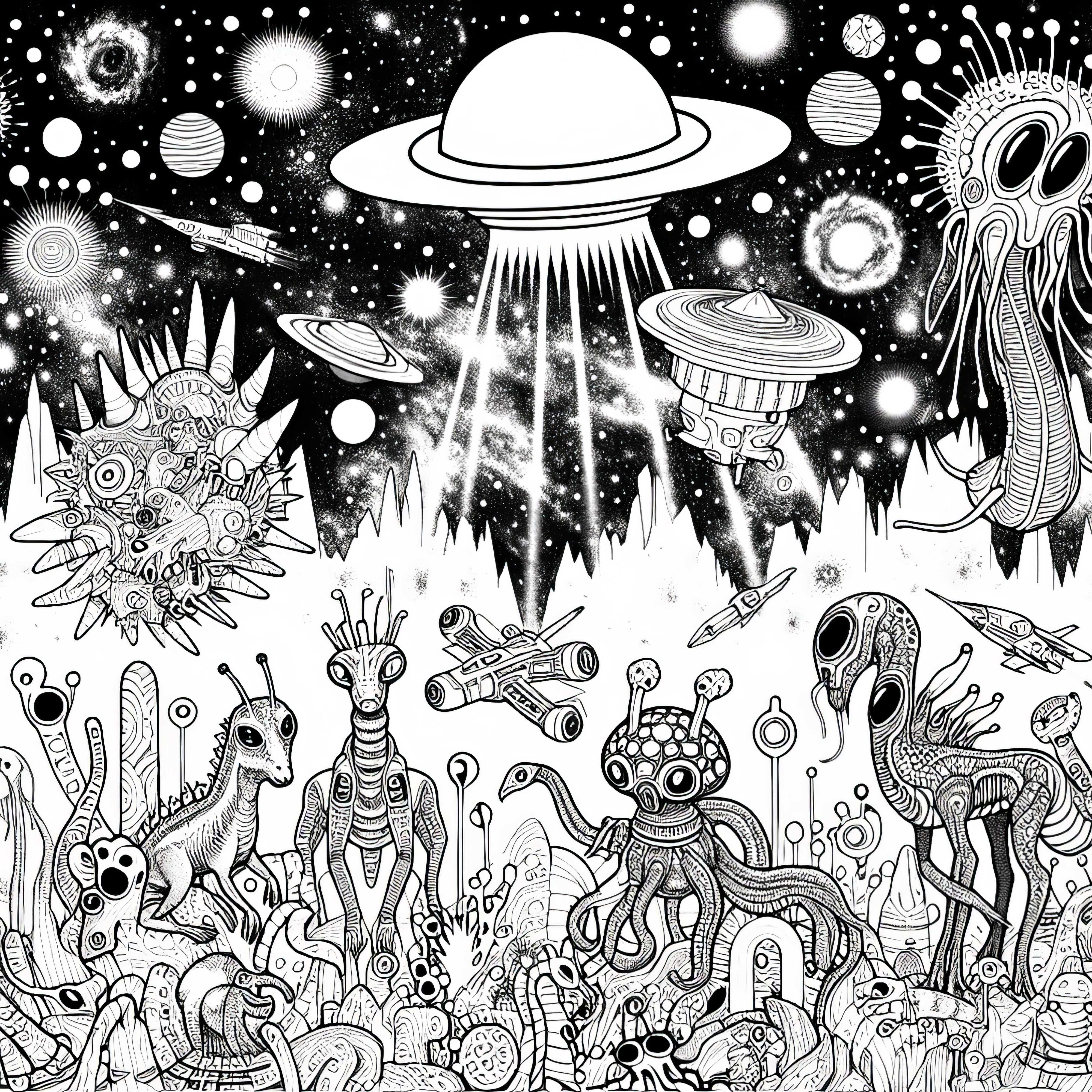 Gambar Hewan Alien untuk Diwarnai Gratis Gambar Mewarnai Hewan Alien Gratis