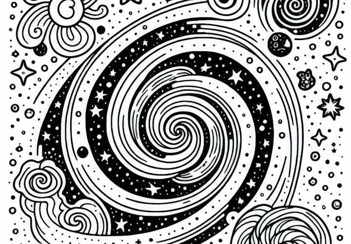 Ilmainen ladattava värityskuva spiraaligalaksista Ilmainen ladattava värityskuva spiraaligalaksista