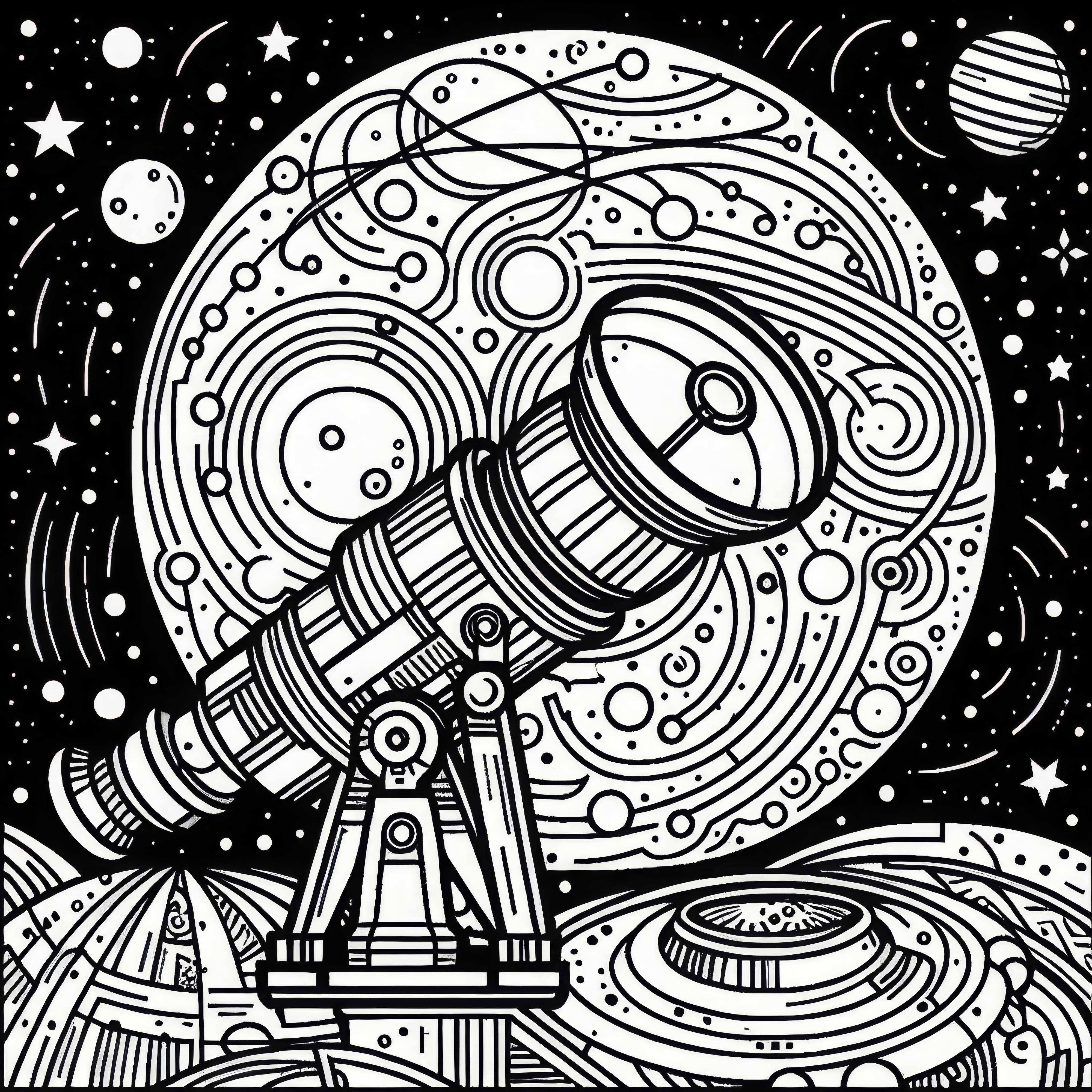 Weltraumteleskop Ausmalbild Kostenlos