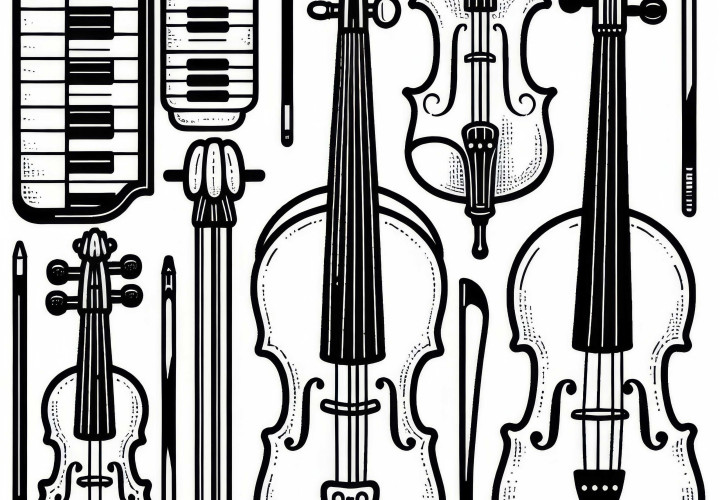Free Violin Coloring Page