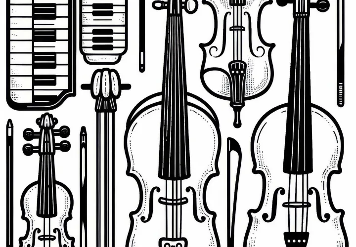Free Violin Coloring Page
