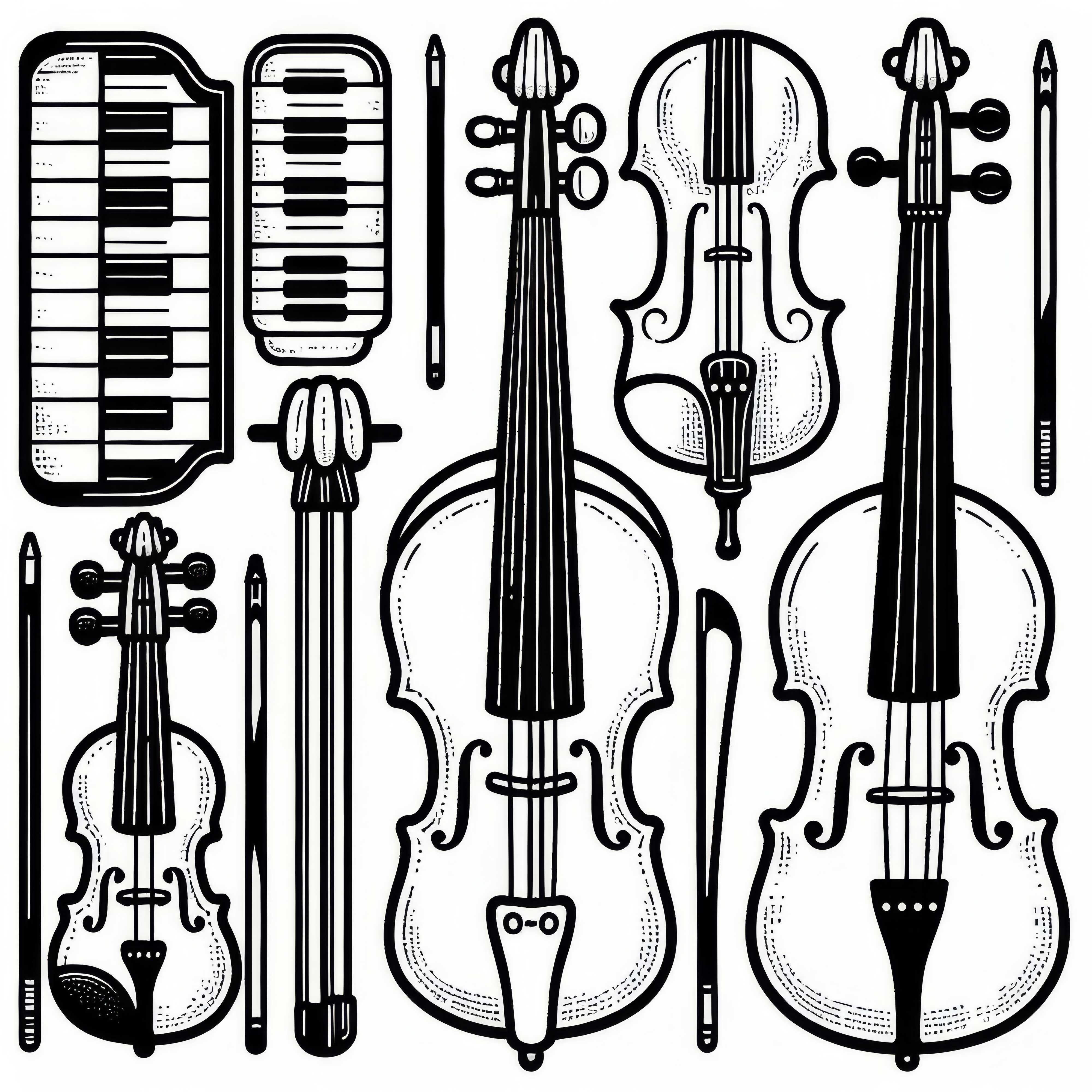 String Instruments Coloring Page Free