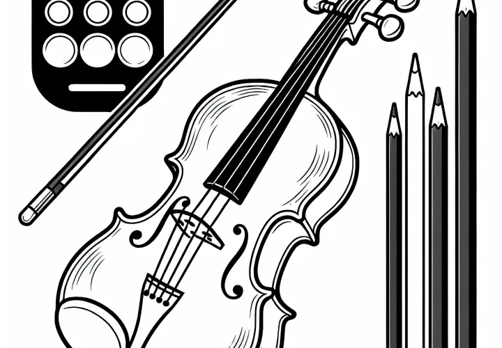 Free download of violin coloring page for string instruments