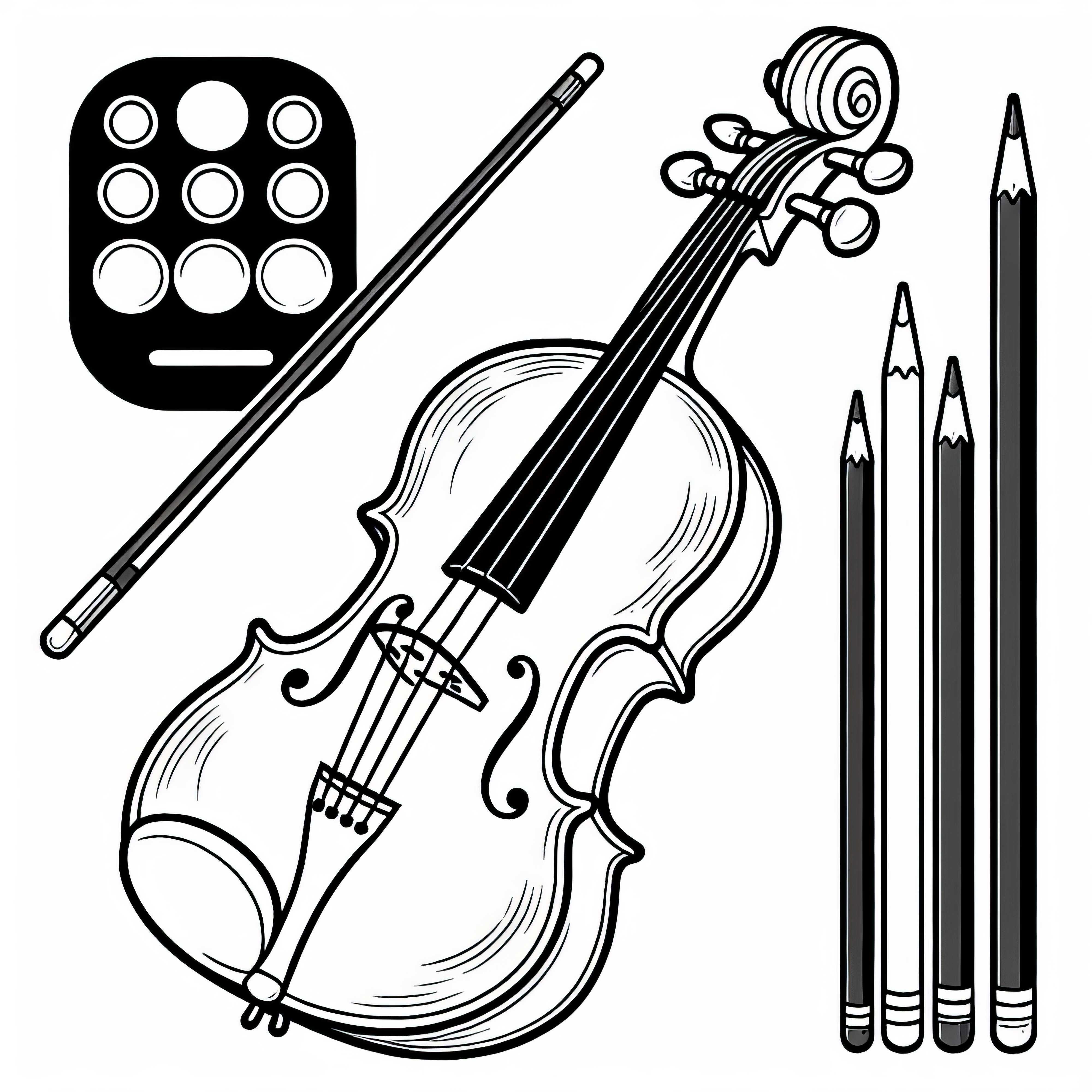 Violin coloring template for string instruments free download