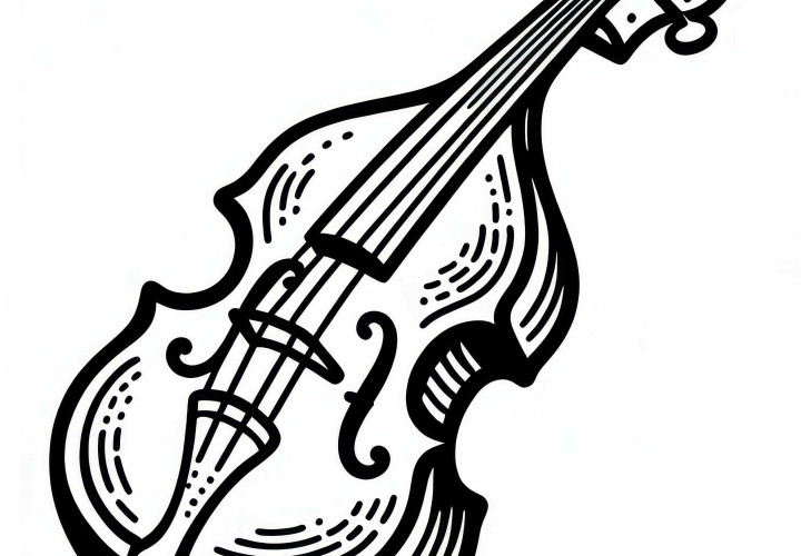 Double bass coloring template for string instruments free of charge