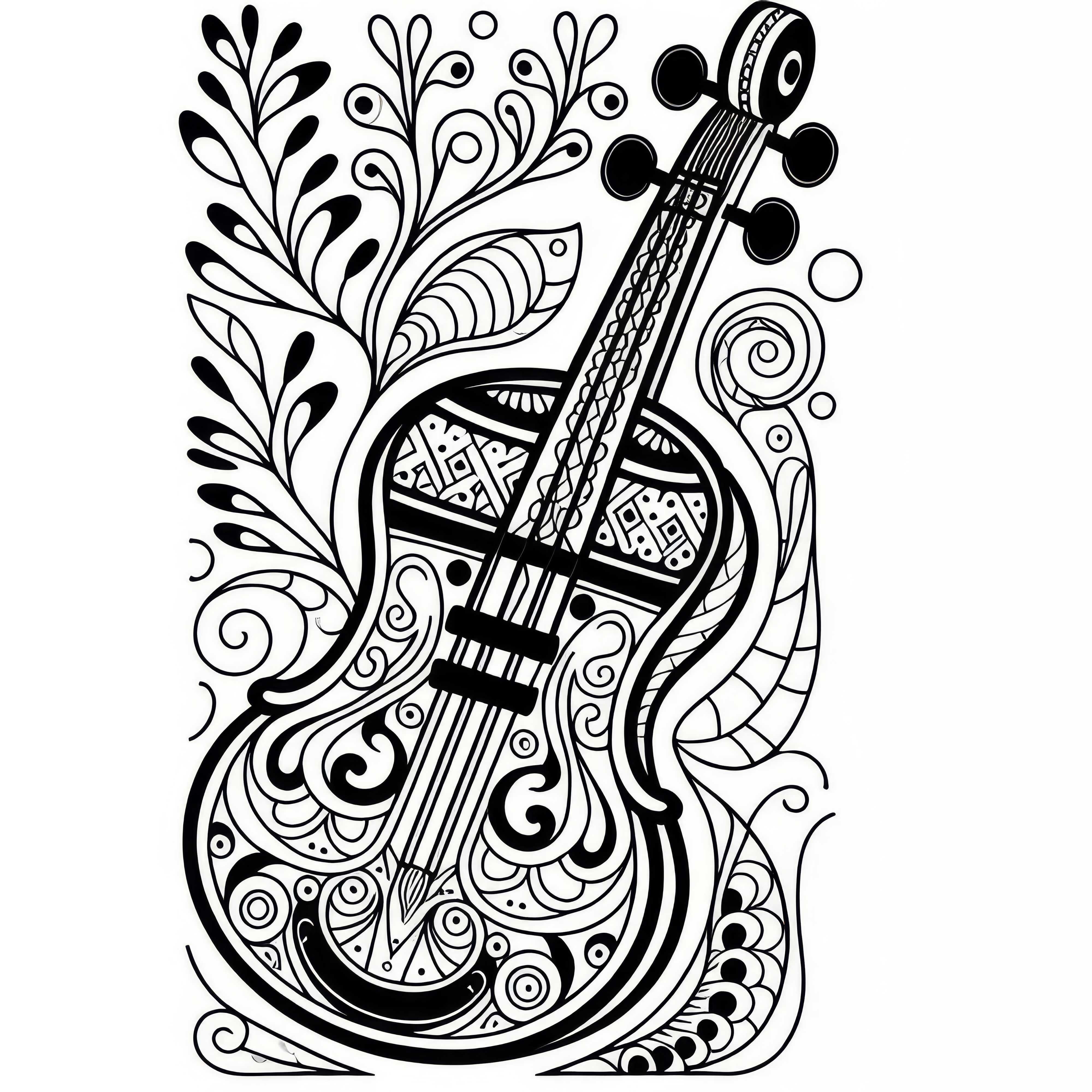 Violin Coloring Page Free