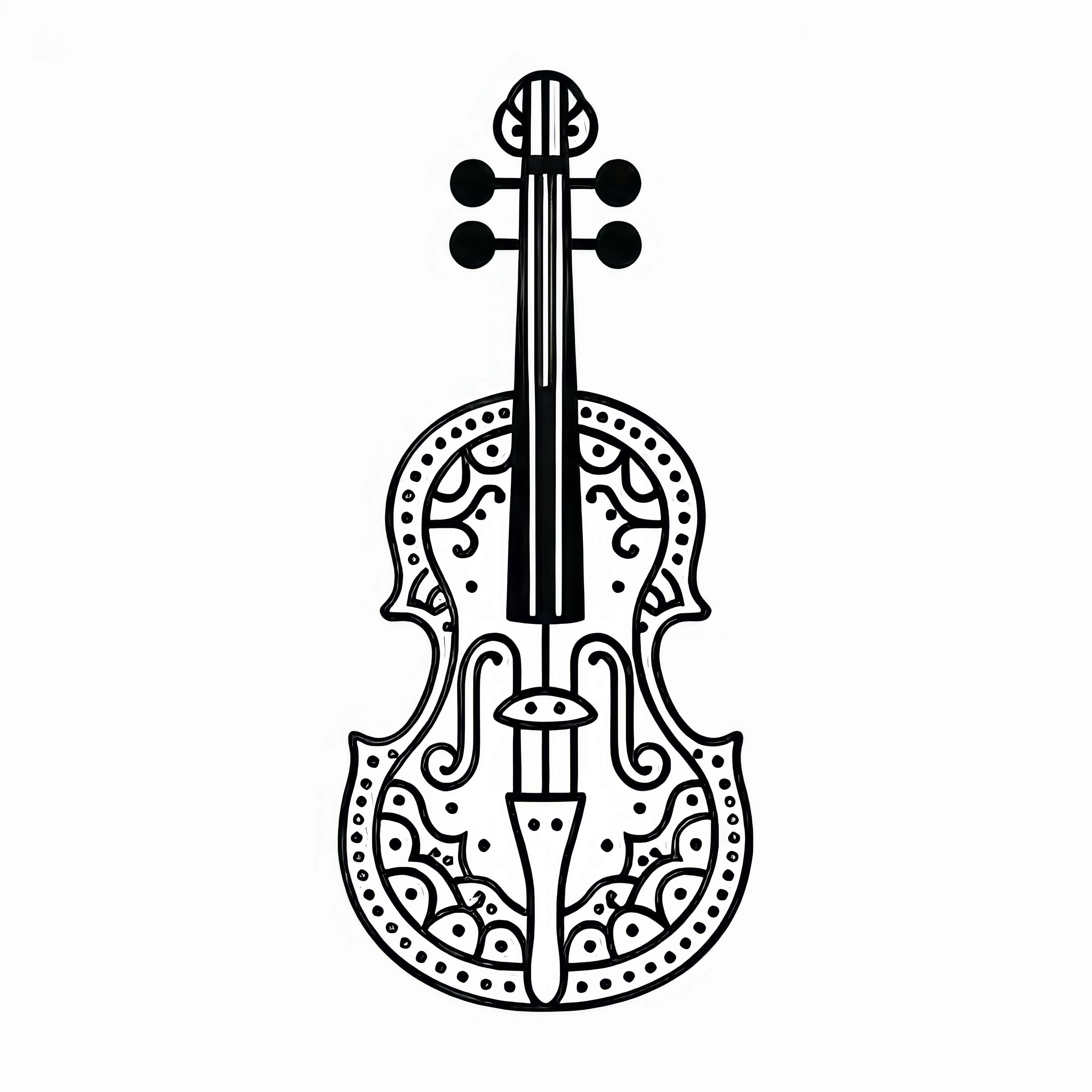Hardanger fiddle coloring page for string instruments &ndash; Free