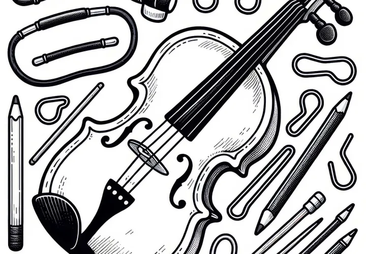 Shoulder rest coloring template for string instrument accessories