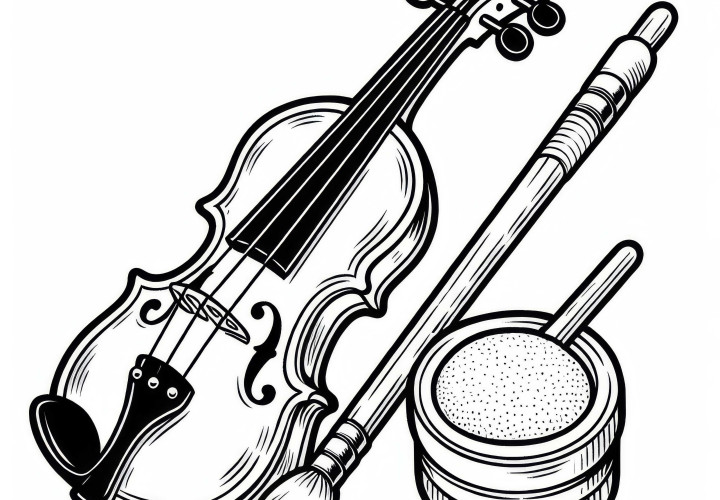 Colophony and rosin - coloring page for string instruments for free