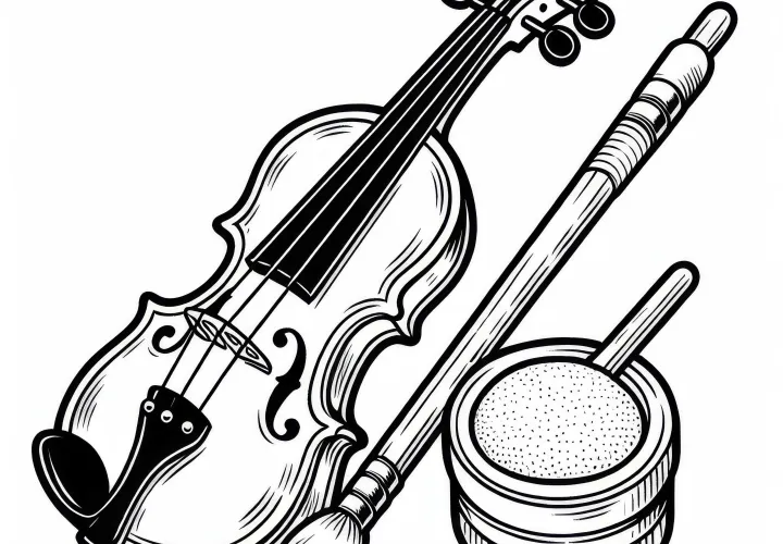 Colophony and rosin - coloring page for string instruments for free