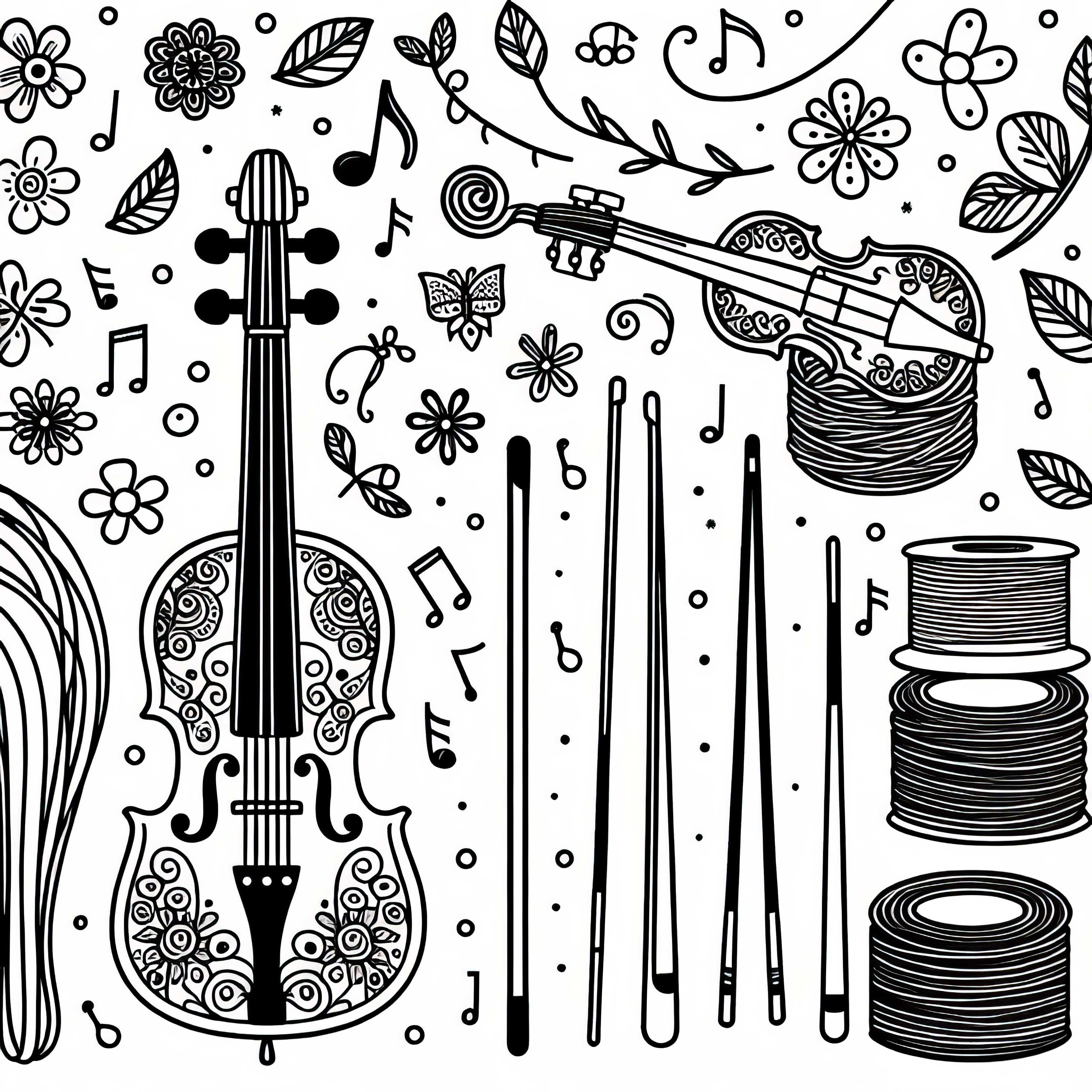Coloring page for violin, cello, and other string instruments Coloring page for violin, cello, and other string instruments