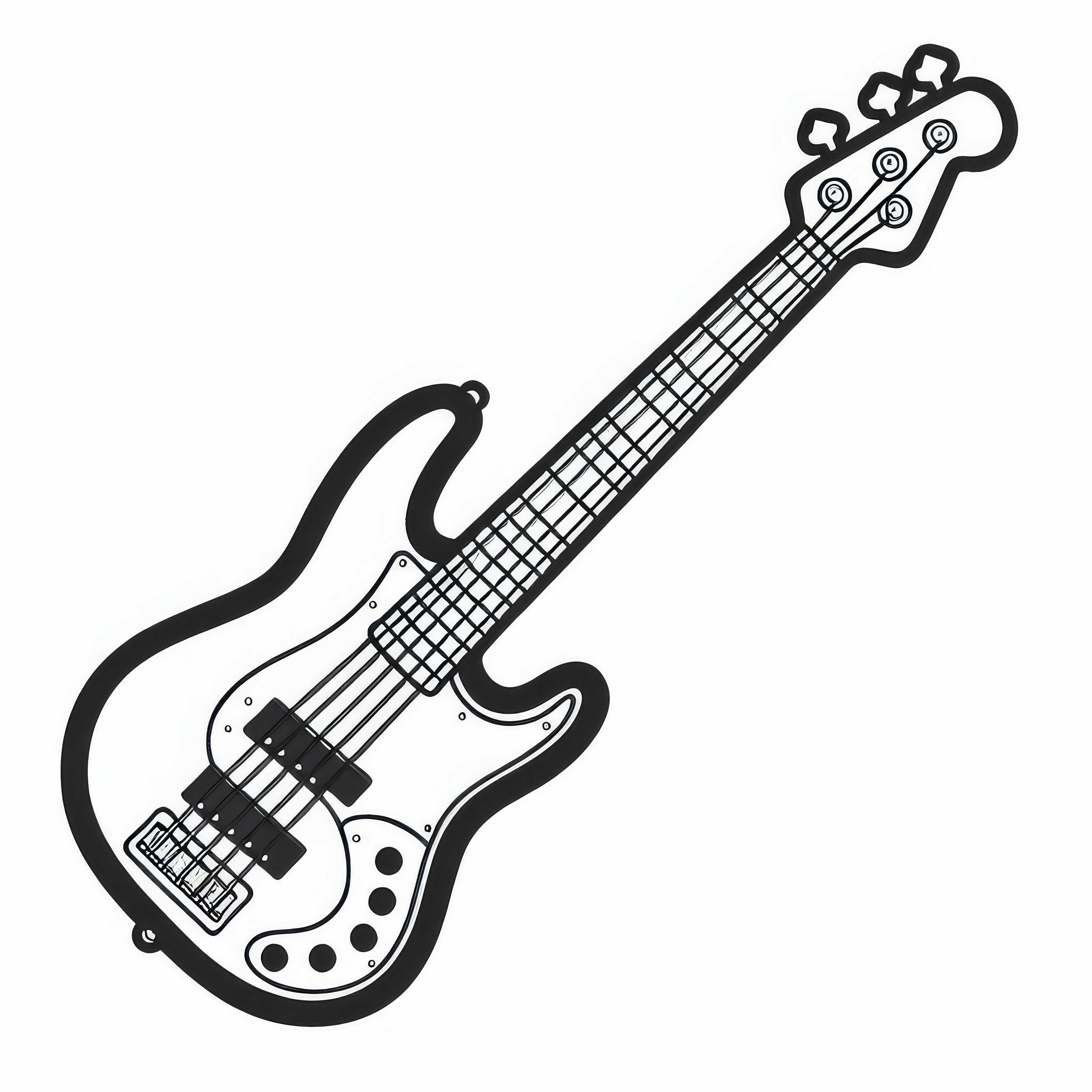 Gambar Mewarnai Gitar Bass – Alat Musik Petik Gratis